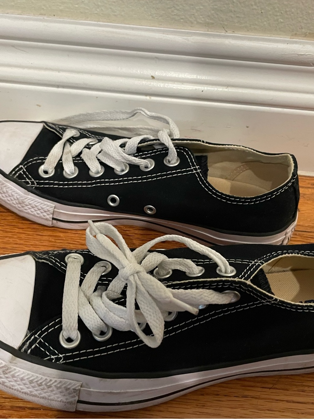 Converse Black and White Low-Top Kids Sneakers
